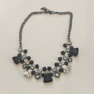Chic Black and Silver Geometric Necklace